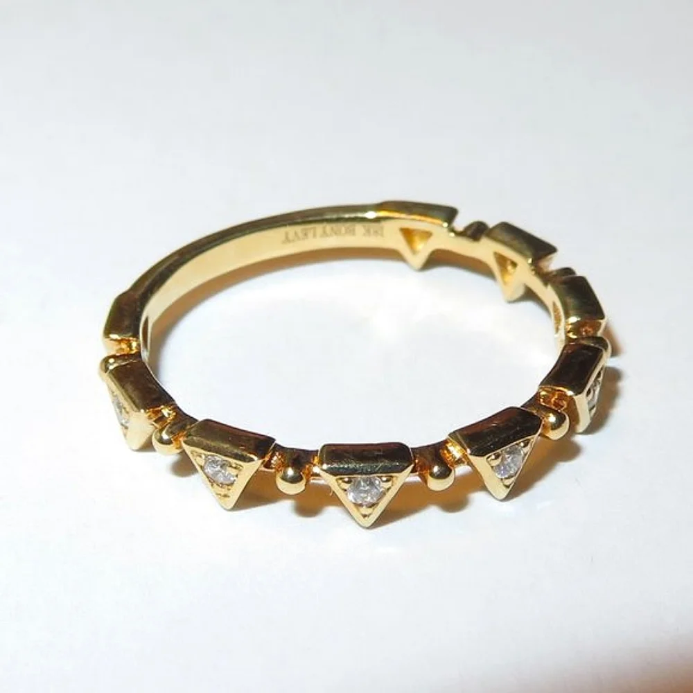 Bony Levy 18K Diamond Diamond Accent Triangular Station Crown Ring